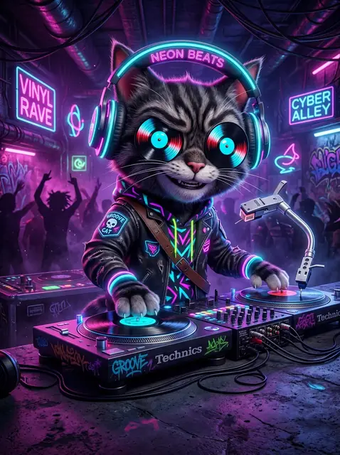Scratch the Turntable Cat